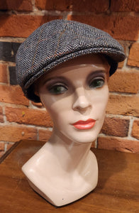 Italian Made Wool/Cashmere Cap, HERRINGBONE