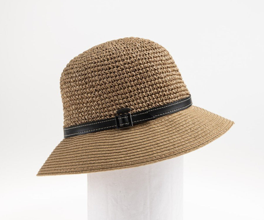 Crochet crown Packable Summer Hat