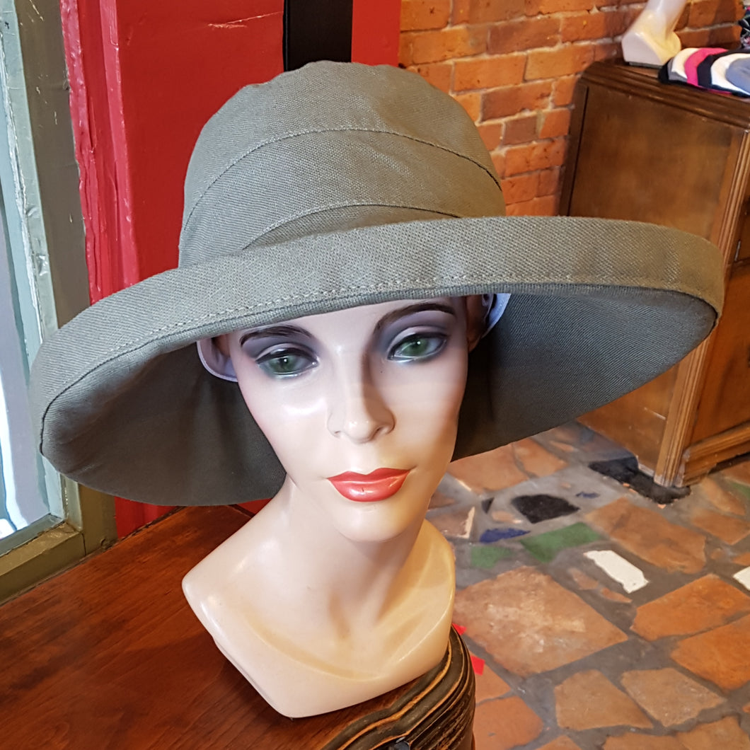100% Cotton Canvas Sunhat, OLIVE