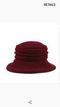 Load image into Gallery viewer, 100% Wool Lauren Hat, BURGUNDY
